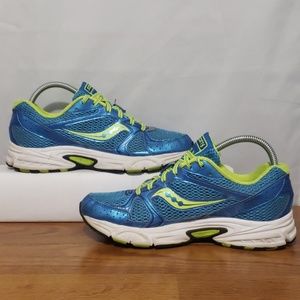 Saucony Grid Cohesion Running Shoe Blue/Lime Green